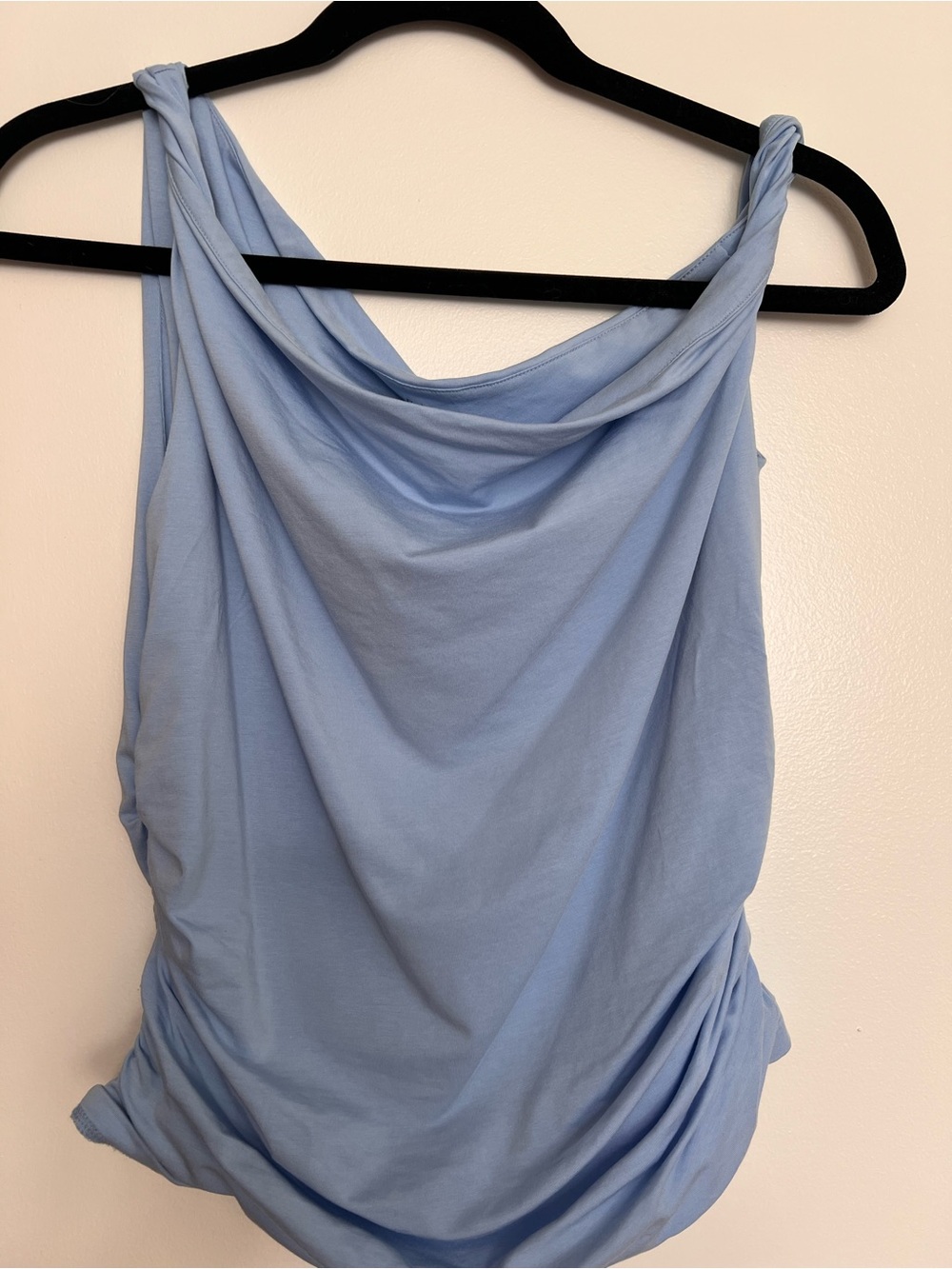 Periwinkle A&F asymmetrical twist top